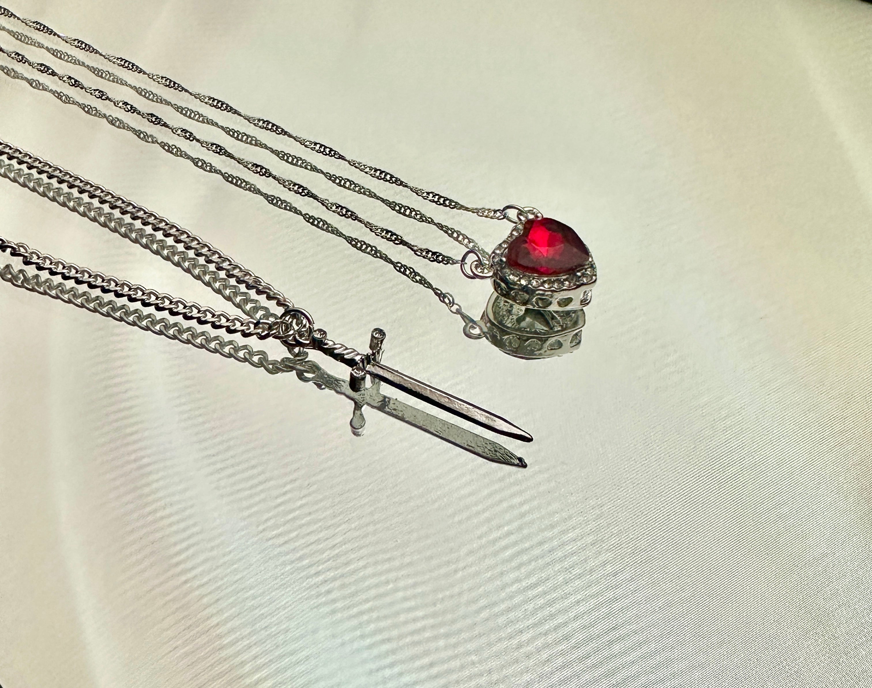 Collares Espada Corazón pareja